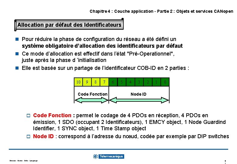 Chapitre 4 : Couche application - Partie 2 : Objets et services CANopen Allocation