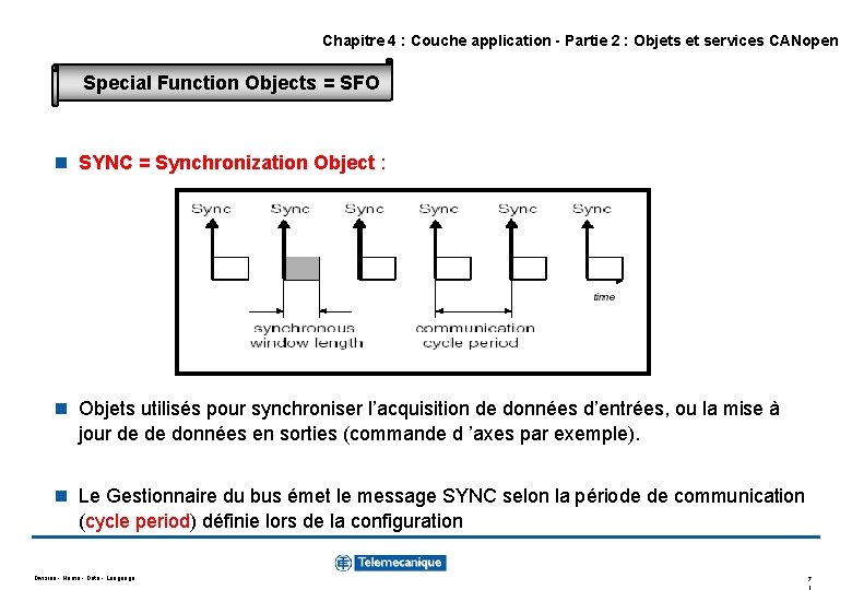 Chapitre 4 : Couche application - Partie 2 : Objets et services CANopen Special