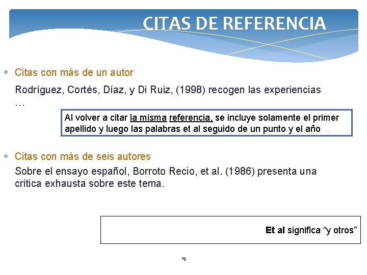 CITAS DE REFERENCIA Citas con más de un autor Rodríguez, Cortés, Díaz, y Di