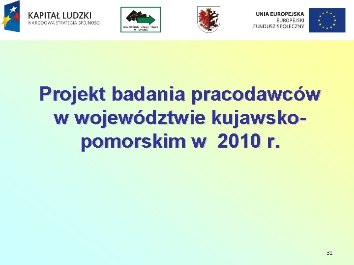 Projekt badania pracodawców w województwie kujawskopomorskim w 2010 r. 31 