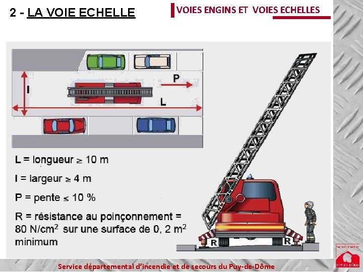 2 - LA VOIE ECHELLE VOIES ENGINS ET VOIES ECHELLES Service départemental d’incendie et