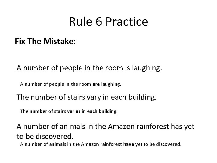 Rule 6 Practice Fix The Mistake: A number of people in the room is
