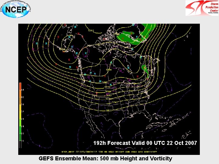 192 h Forecast Valid 00 UTC 22 Oct 2007 GEFS Ensemble Mean: 500 mb