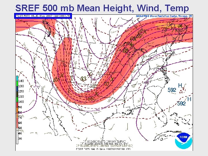 SREF 500 mb Mean Height, Wind, Temp 