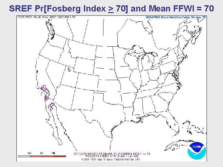 SREF Pr[Fosberg Index > 70] and Mean FFWI = 70 