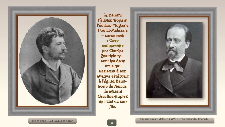 Le peintre Félicien Rops et l’éditeur Auguste Poulet-Malassis – surnommé « Coco malperché »