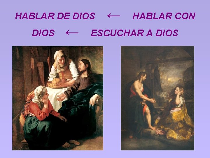 HABLAR DE DIOS ← ← HABLAR CON ESCUCHAR A DIOS 