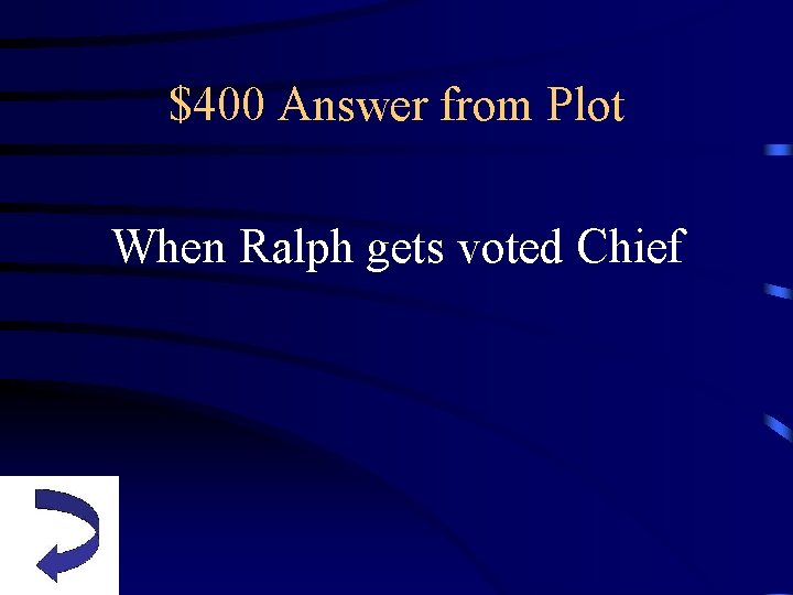 $400 Answer from Plot When Ralph gets voted Chief 
