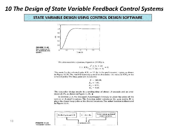 10 The Design of State Variable Feedback Control Systems STATE VARIABLE DESIGN USING CONTROL