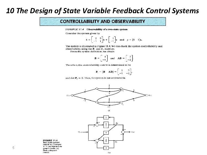 10 The Design of State Variable Feedback Control Systems CONTROLLABILITY AND OBSERVABILITY 5 