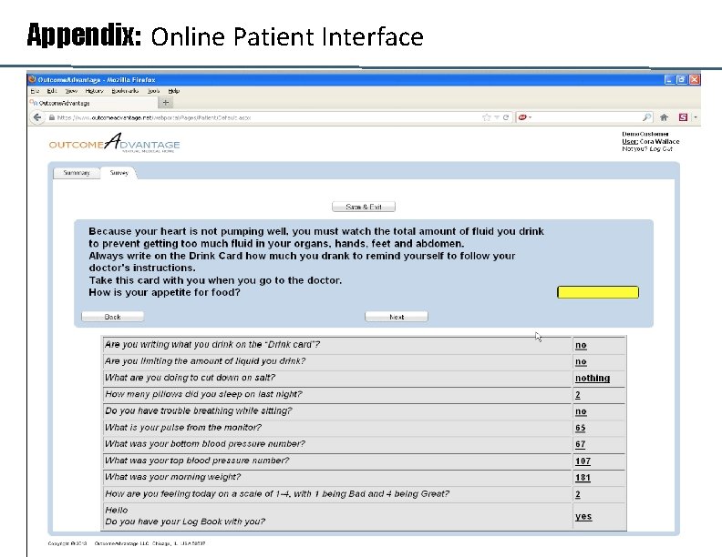 Appendix: Online Patient Interface 14 