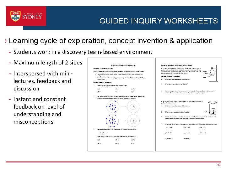 GUIDED INQUIRY WORKSHEETS › Learning cycle of exploration, concept invention & application - Students
