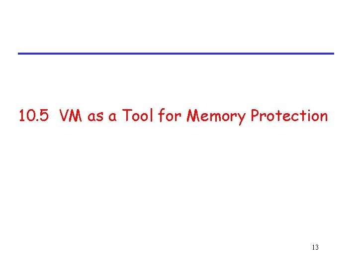 10. 5 VM as a Tool for Memory Protection 13 