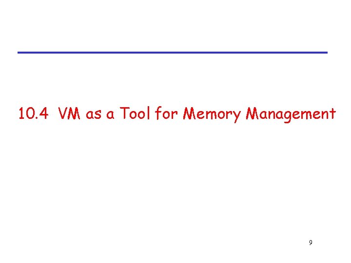 10. 4 VM as a Tool for Memory Management 9 