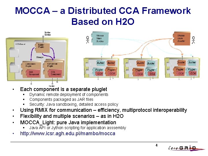 MOCCA – a Distributed CCA Framework Based on H 2 O • Each component