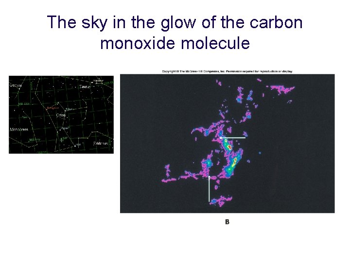 The sky in the glow of the carbon monoxide molecule 