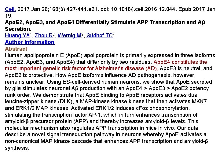 Cell. 2017 Jan 26; 168(3): 427 -441. e 21. doi: 10. 1016/j. cell. 2016.