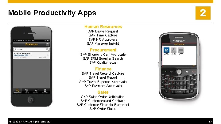 2 Mobile Productivity Apps Human Resources SAP Leave Request SAP Time Capture SAP HR