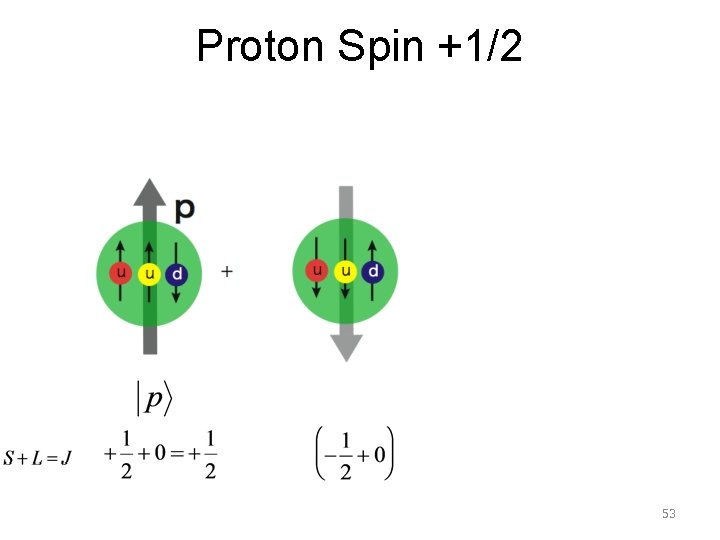 Proton Spin +1/2 53 