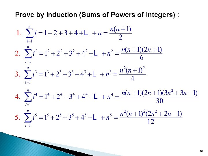 Prove by Induction (Sums of Powers of Integers) : 16 