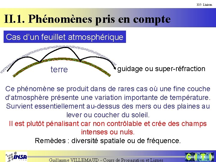 337 - Liaison II. 1. Phénomènes pris en compte Cas d’un feuillet atmosphérique terre