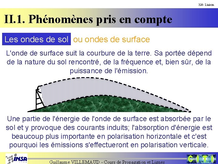 328 - Liaison II. 1. Phénomènes pris en compte Les ondes de sol ou