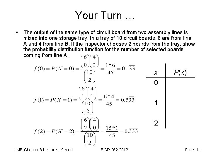 Your Turn … § The output of the same type of circuit board from