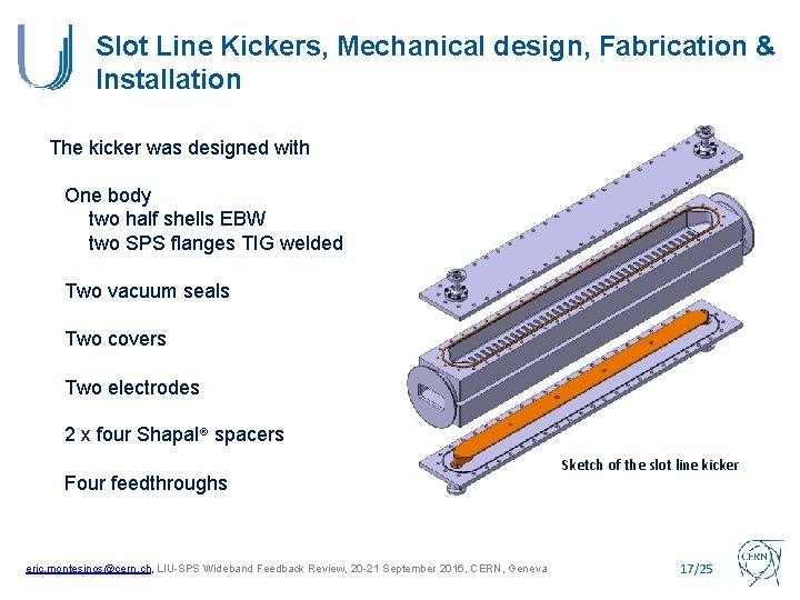 Slot Line Kickers, Mechanical design, Fabrication & Installation The kicker was designed with One