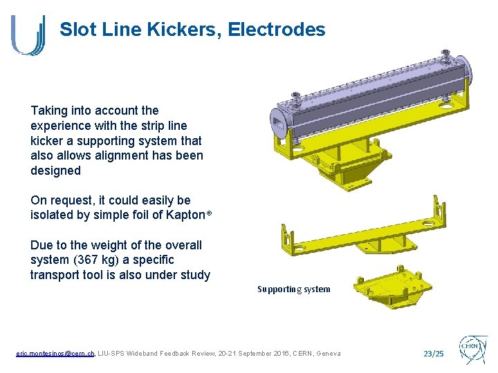 Slot Line Kickers, Electrodes Taking into account the experience with the strip line kicker