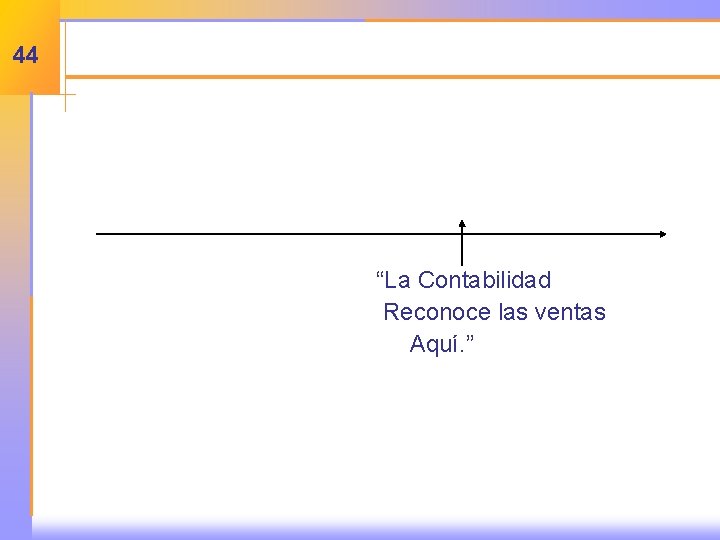 44 “La Contabilidad Reconoce las ventas Aquí. ” 