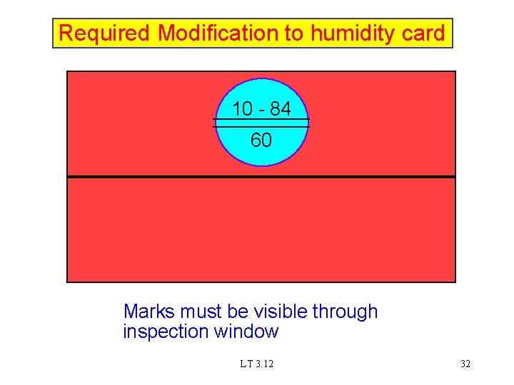 Required Modification to humidity card 10 - 84 60 Marks must be visible through