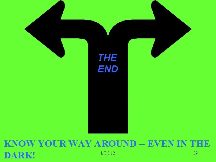 THE END KNOW YOUR WAY AROUND -- EVEN IN THE LT 3. 12 39