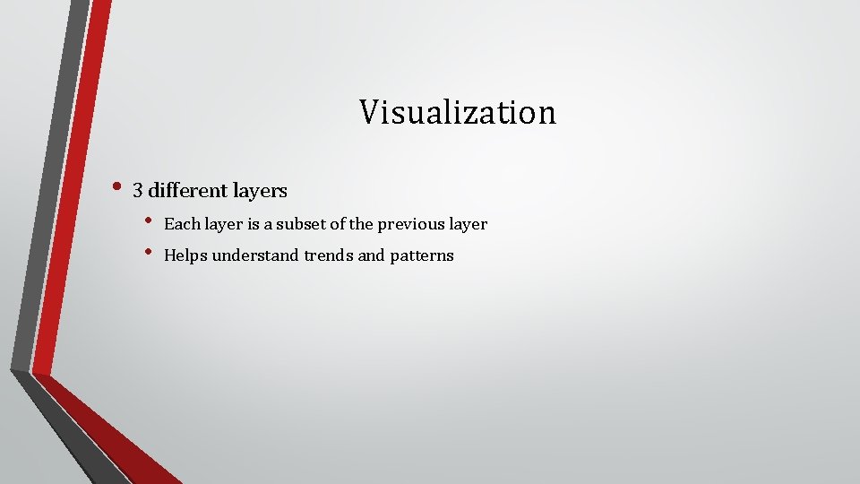 Visualization • 3 different layers • • Each layer is a subset of the