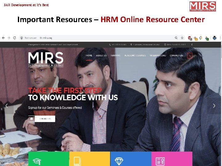 Skill Development at it’s Best Important Resources – HRM Online Resource Center Copyright 2018@MIRS