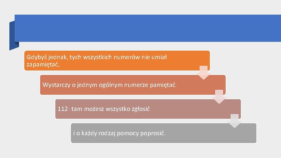 Gdybyś jednak, tych wszystkich numerów nie umiał zapamiętać, Wystarczy o jednym ogólnym numerze pamiętać.