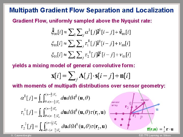 Multipath Gradient Flow Separation and Localization Gradient Flow, uniformly sampled above the Nyquist rate: Multipath Gradient Flow Separation and Localization Gradient Flow, uniformly sampled above the Nyquist rate: