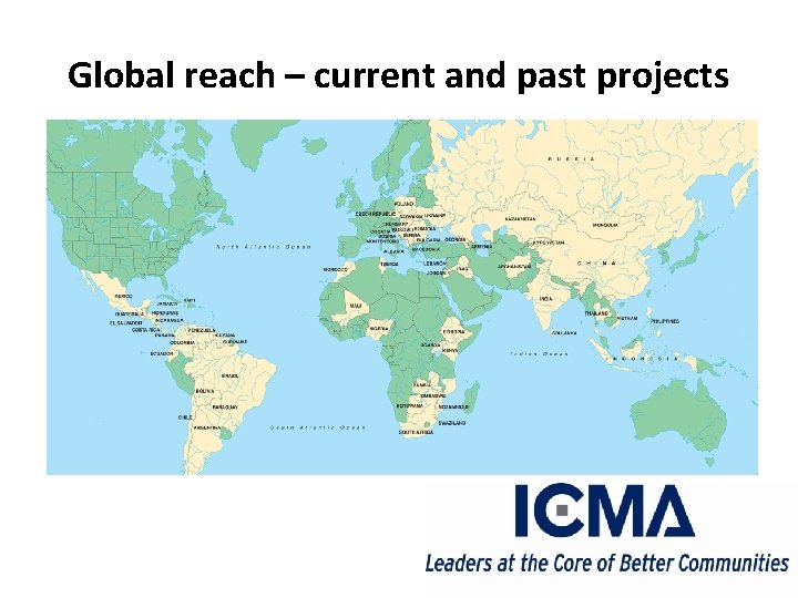 Global reach – current and past projects 
