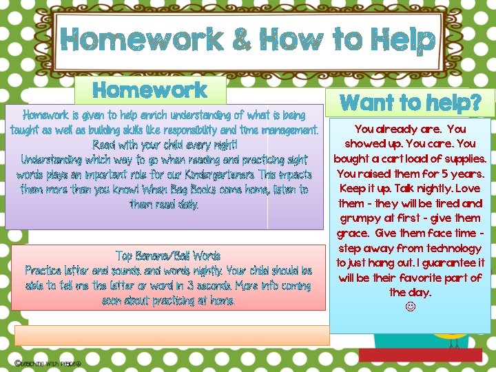 Homework & How to Help Homework is given to help enrich understanding of what