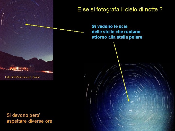 E se si fotografa il cielo di notte ? Si vedono le scie delle