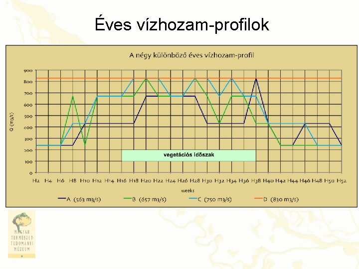 Éves vízhozam-profilok 