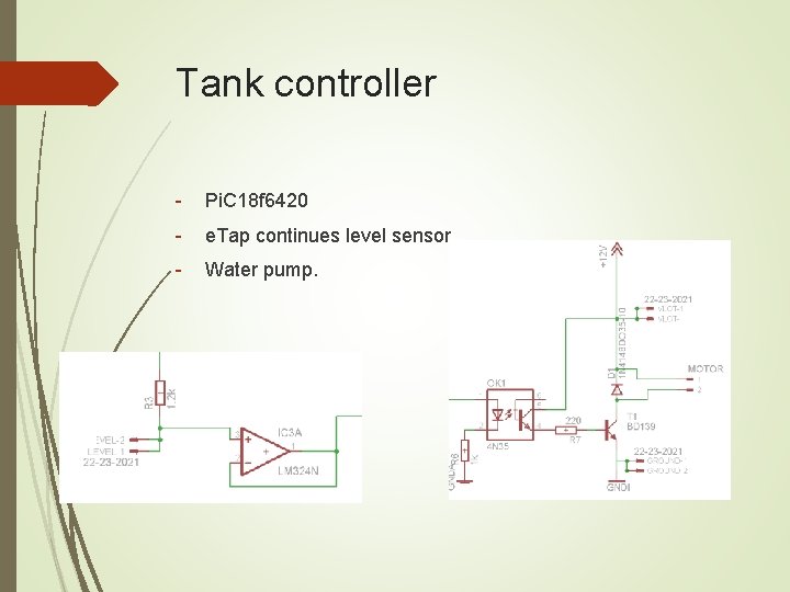 Tank controller - Pi. C 18 f 6420 - e. Tap continues level sensor.