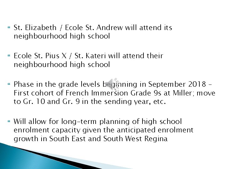  St. Elizabeth / Ecole St. Andrew will attend its neighbourhood high school Ecole