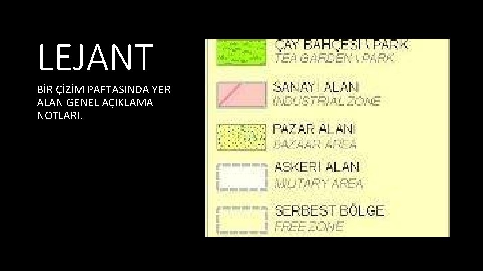 LEJANT BİR ÇİZİM PAFTASINDA YER ALAN GENEL AÇIKLAMA NOTLARI. 