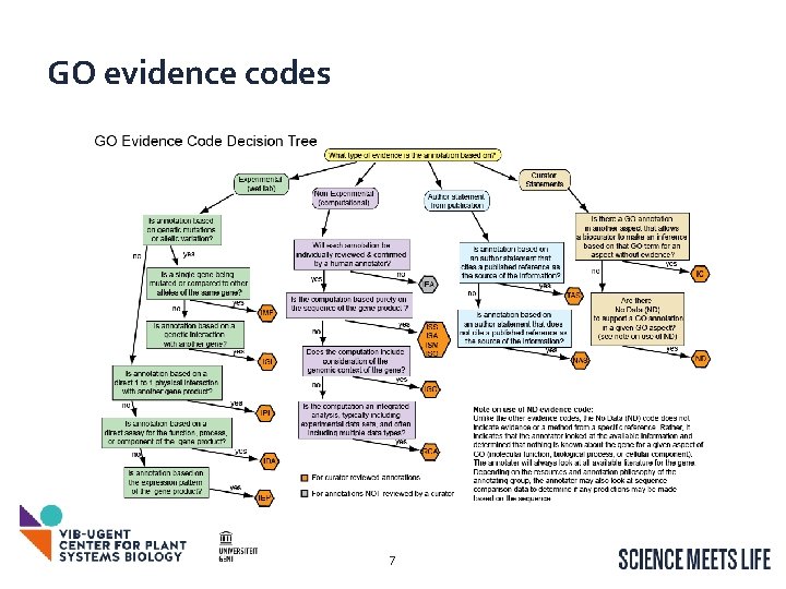 GO evidence codes 7 GO evidence codes 7