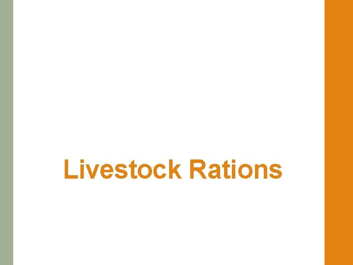 Livestock Rations 
