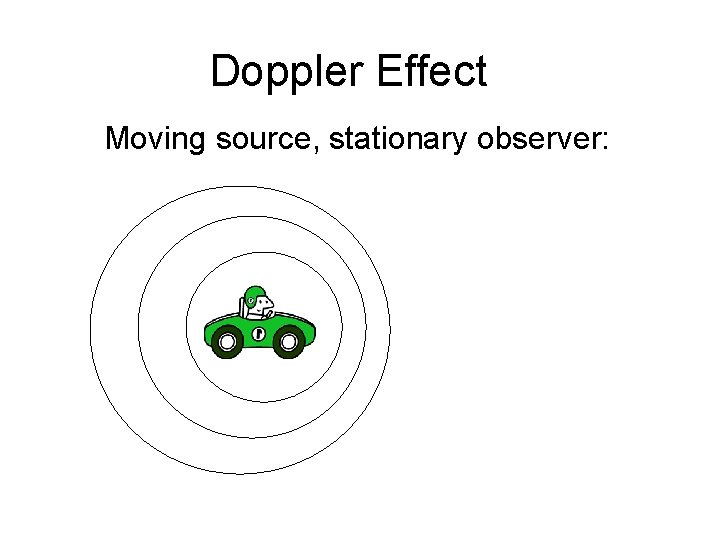 Doppler Effect Moving source, stationary observer: 