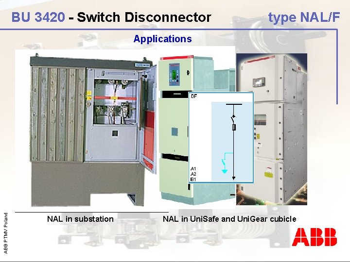 BU 3420 - Switch Disconnector type NAL/F ABB PTMV Poland Applications NAL in substation