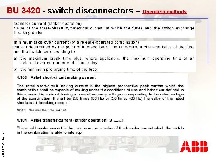 ABB PTMV Poland BU 3420 - switch disconnectors – Operating methods 