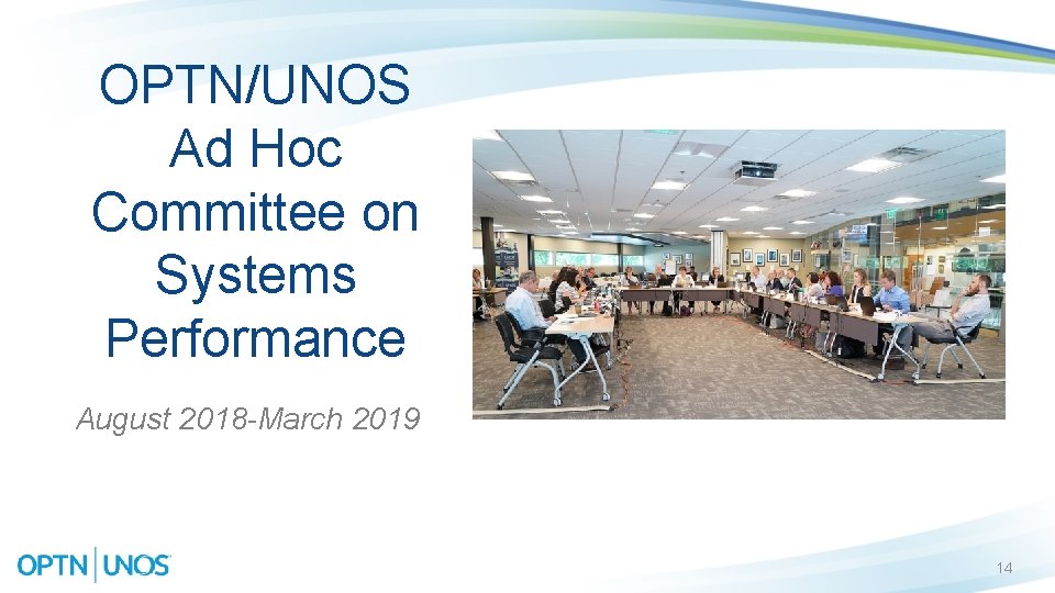 OPTN/UNOS Ad Hoc Committee on Systems Performance August 2018 -March 2019 14 