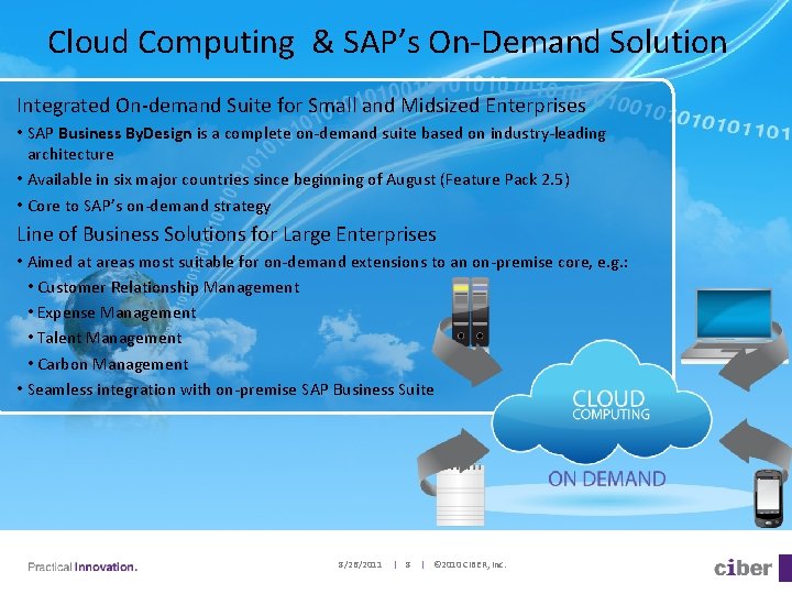Cloud Computing & SAP’s On-Demand Solution Integrated On-demand Suite for Small and Midsized Enterprises